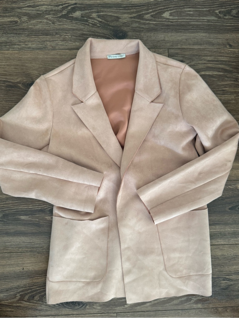 Women’s Blush Zara Faux Suede Blazer Jacket Size M
